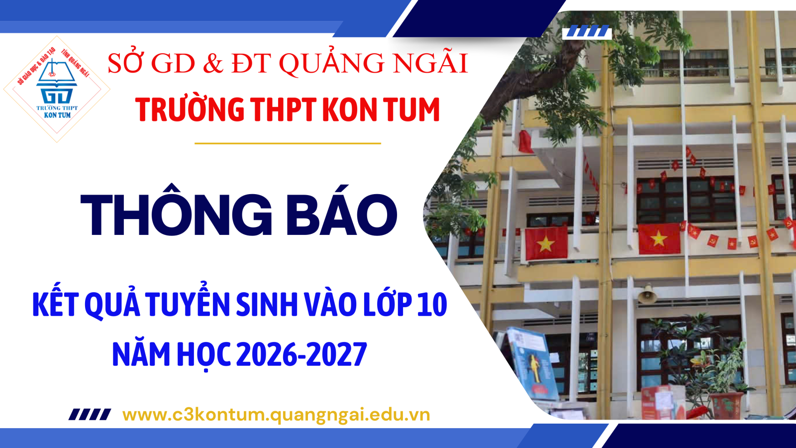 KẾT QUẢ TUYỂN SINH VÀO LỚP 10 NĂM HỌC 2026-2027