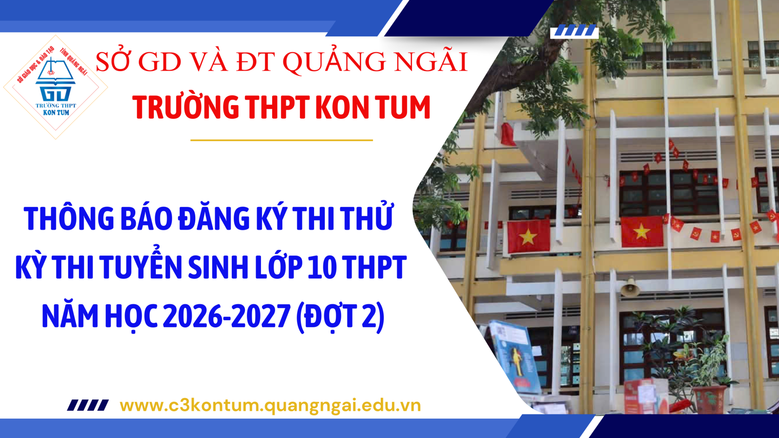 THÔNG BÁO ĐĂNG KÝ THI THỬ KỲ THI TUYỂN SINH LỚP 10 THPT NĂM HỌC 2026-2027 (ĐỢT 2)